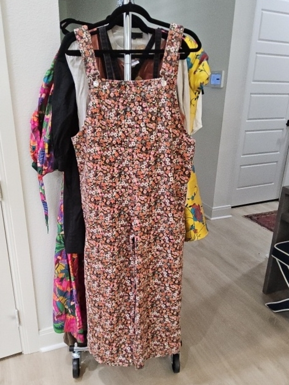 Zara Floral Pink Brown Ditsy Print Jumpsuit